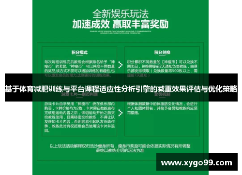 基于体育减肥训练与平台课程适应性分析引擎的减重效果评估与优化策略