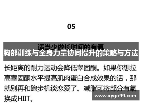 胸部训练与全身力量协同提升的策略与方法
